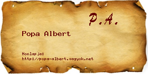 Popa Albert névjegykártya