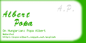 albert popa business card